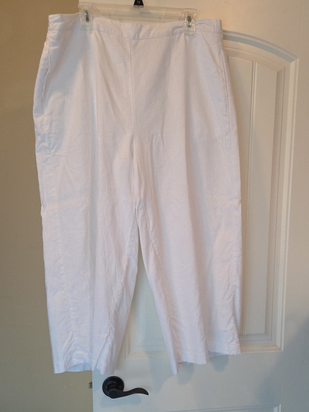 Coldwater Creek White Linen Blend Cropped Pants- Xl